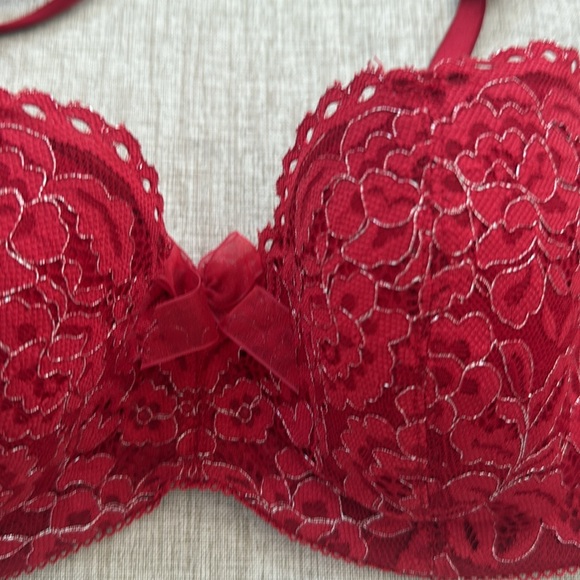B.tempt'd by‎ Wacoal Ciao Bella Balconette Bra 953144 Persian Red Size 32D - Picture 3 of 9